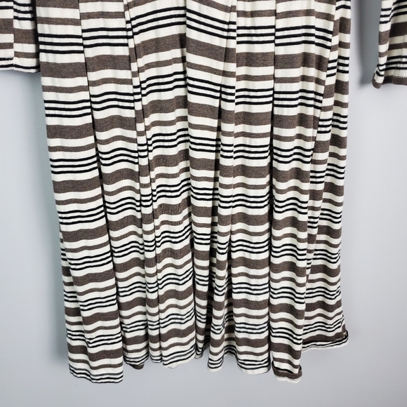 Altar'd State White Black Brown Stripe Dress Small - Picture 3 of 6